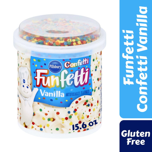 Pillsbury Funfetti Confetti Vanilla Frosting, 15.6 Oz Tub