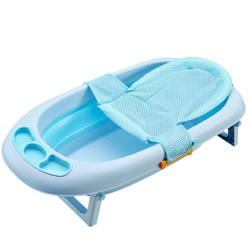 Newborn Baby Bath Seat Support Net Bathtub Sling Shower Mesh Bathing Cradle Rings For Tub (bathtub Not Included)(blue)