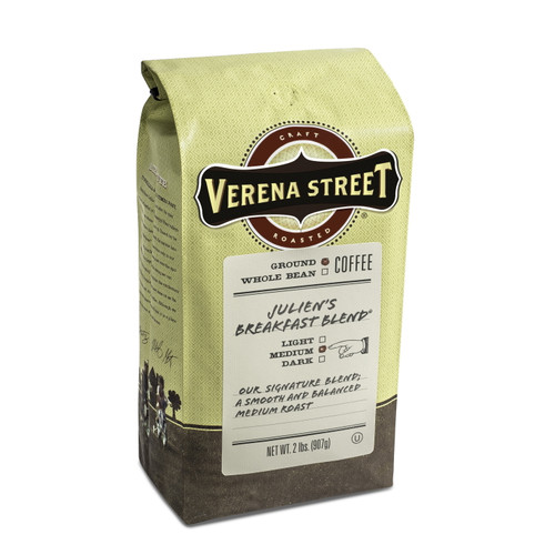 Verena Street Julien's Breakfast Blend Ground Coffee, Medium Roast, 32 Ounces