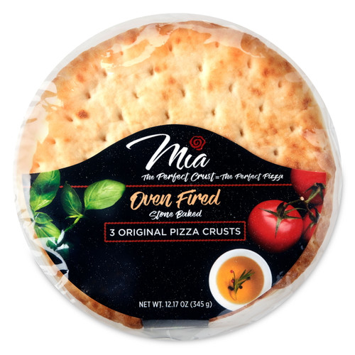 Mia Brand 7" Oven-fired, Stone-baked, Original Pizza Crusts, 12.17 Ounces, 3 Count