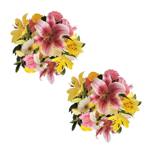 Pretty Little Lillies Bouquet With Burlap - Fresh Cut - 2 Pack