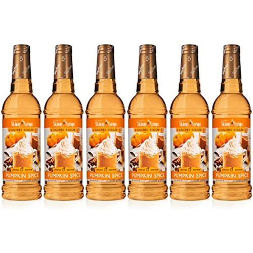 Jordans Skinny Mixes Pumpkin Spice, Sugar Free Coffee Flavoring Syrup, 25.4 Ounce Bottle (pack Of 6)