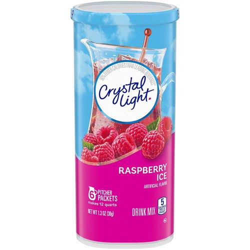 Crystal Light Sugar Free Raspberry Ice Powdered Drink Mix, Caffeine Free, 1.3 Oz Can
