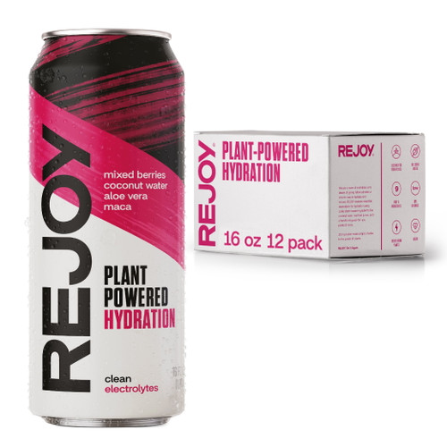 Rejoy Plant-based Sports Drink With Electrolytes - Mixed-berries Pack Of 12 Cans / 16 Fl. Oz. Each