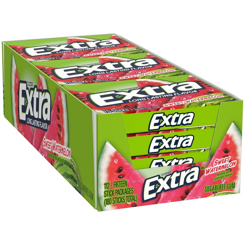 Extra Sweet Watermelon Sugar-free Gum (15 Count, 12 Pack)