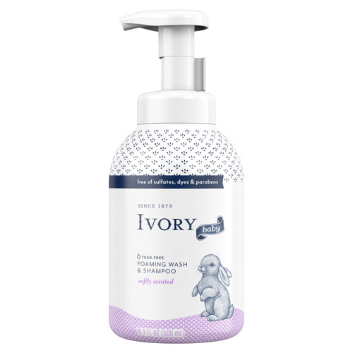 Ivory Baby Foaming Baby Wash & Shampoo, Softly Scented For Sensitive Skin, 16.9 Oz