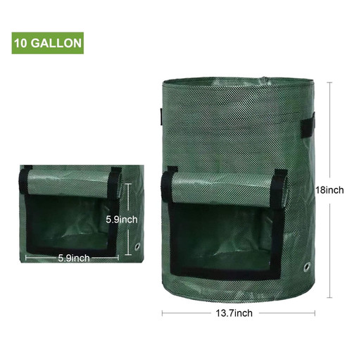 Dtydtpe 2pcs Diy Potato Grows Planter Pe Cloth Planting Container Bag Thicken Garden Pot Food For Outside Wild Birds Pumpkin Milk Organic No Mess Food Wild 40 Lb Legendary Dungeon Asparagus Crown