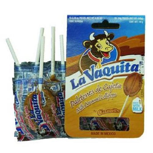 Product Of Canels, La Vaquita Caramel Lollipops - Strips, Count 10 - Sugar Candy / Grab Varieties & Flavors