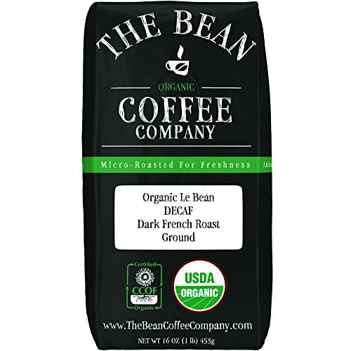 The Bean Coffee Company Organic Decaf Le Bean, Dark French Roast, Ground, 16-ounce Bag