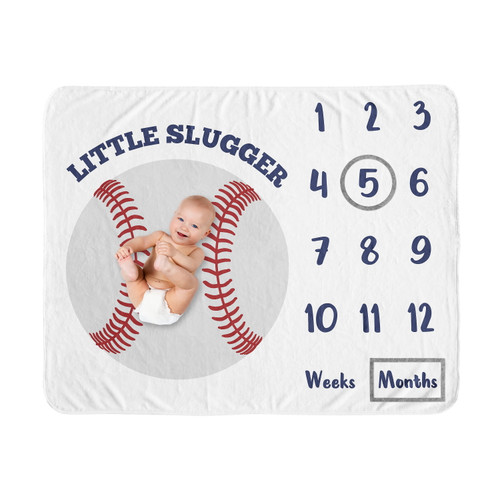 Baseball Sports Milestone Baby Blanket By Sweet Jojo Designs