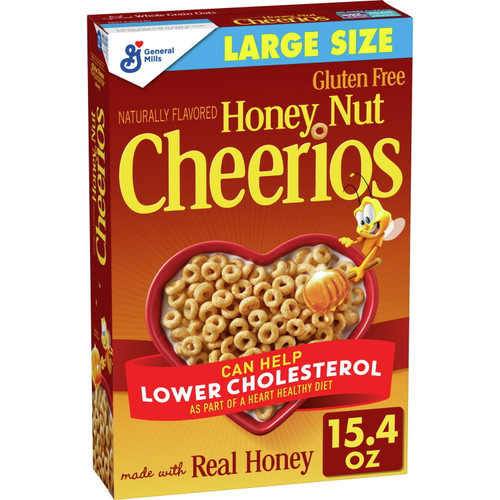 Honey Nut Cheerios Heart Healthy Cereal, 15.4 Oz Large Size Box