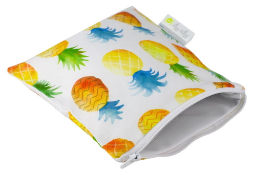Itzy Ritzy Reusable Snack Bag - 7" X 7" Bpa-free Snack Bag Is Food Safe, Washable And Ideal For Storing Snacks, Pacifiers, Electronics And Makeup In A Diaper Bag, Purse Or Travel Bag, Pineapple