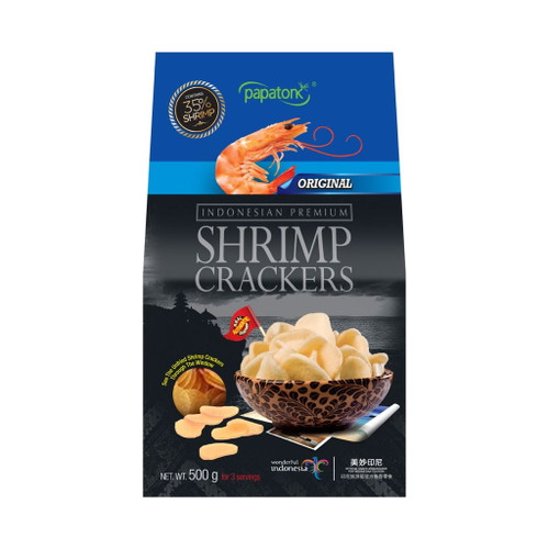 Papatonk Shrimp Crackers (unfried/uncooked/raw) Real Authentic Shrimp Contains 35% Shrimp Original No Msg - 17.6oz (pack Of 1)