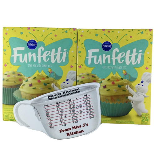 Pillsbury Funfetti Spring Easter Cake Mix (2 Boxes) Bundled With Miss J’s Handy Kitchen Measurements Conversion Chart For Refrigerator!