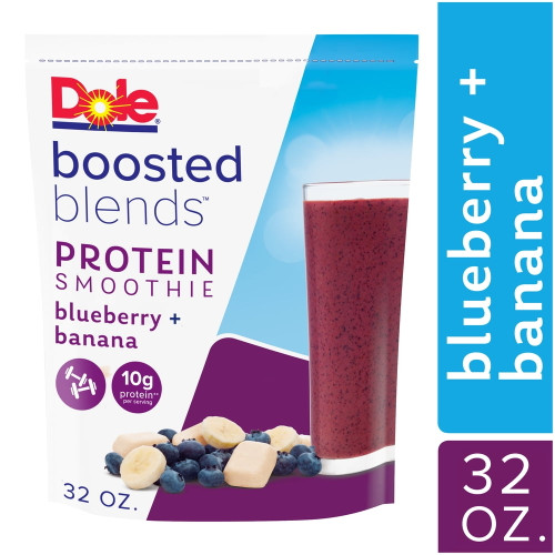 Dole Boosted Blends Blueberries Protein Smoothie 32 Oz