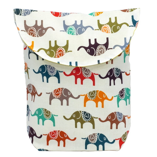 Baby Diaper Storage Pouch Tote With Velcro Lock For Snack Toys Pacifier Bottles (indian Elephant)
