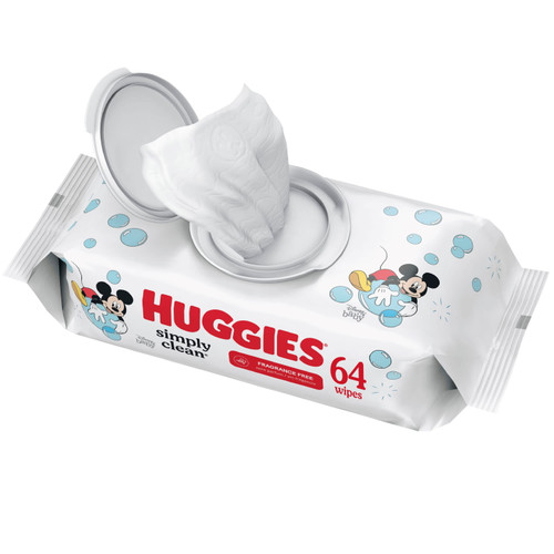 Huggies Simply Clean Unscented Baby Wipes, 1 Flip-top Pack (64 Wipes Total)