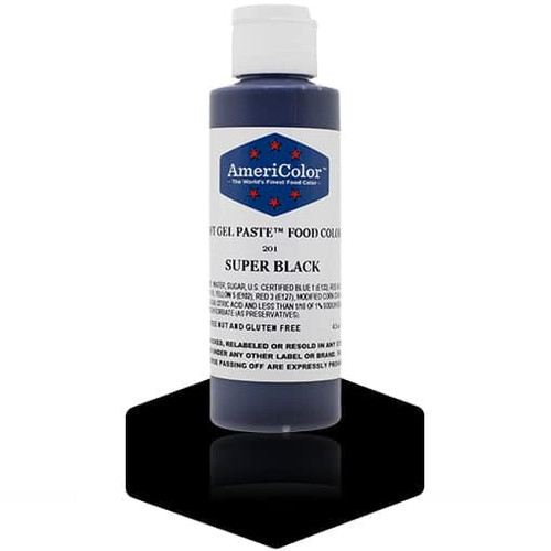 Americolor, Soft Gel Paste Food Color, Super Black 4.5 Oz