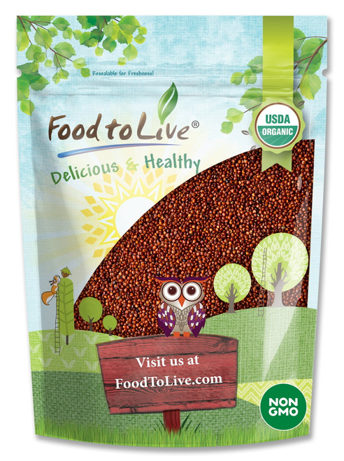 Organic Red Quinoa, 0.5 Pounds — Non-gmo, Raw, Sproutable, Kosher, Vegan — By Food To Live