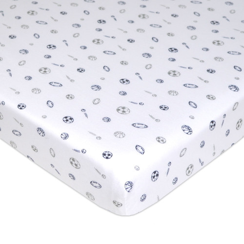 American Baby Co. Cotton Jersey Knit Fitted Playard Sheet, Blue