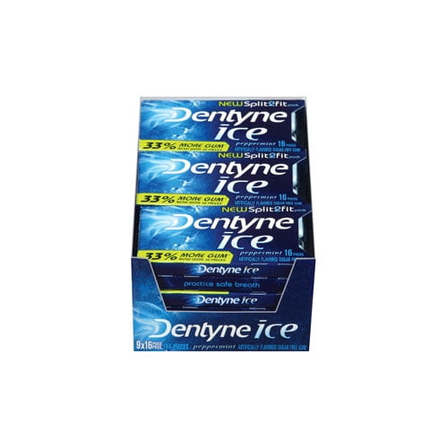Dentyne Ice New Split2fit Sugar Free Peppermint Gums - 16 Ea, 9 Pack, 3 Pack