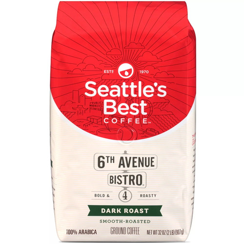 Seattle's Best Coffee 6th Avenue Bistro Ground Coffee, Dark Roast, 32 Ounce Bag