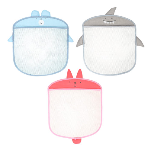 Hemoton 3pcs Wall Mesh Storage Bags Suction Cup Design Wall Door Hanging Storage Bags