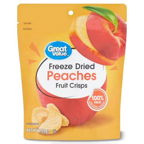 Great Value Freeze Dried Peach Crisps, 1 Oz