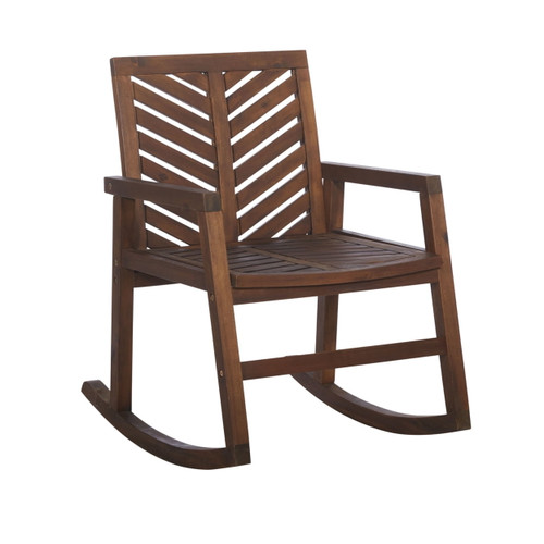 Outdoor Chevron Rocking Chair - Dark Brown