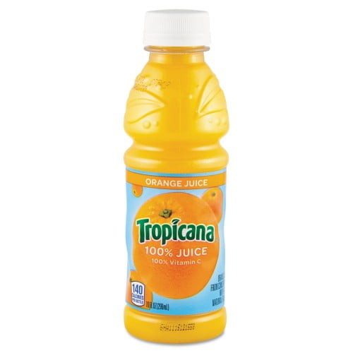 New Tropicana 100% Juice, Orange, 10oz Bottle, 24/carton,each
