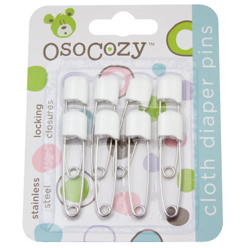 Osocozy Diaper Pins (8pk), White
