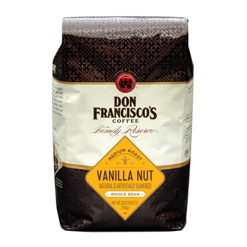 Don Francisco's Vanilla Nut Flavored, Whole Bean, Medium Roast Coffee, 28 Oz