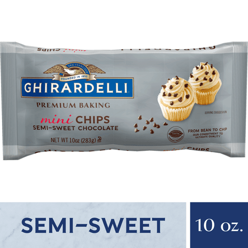 Ghirardelli Chocolate Mini Semi-sweet Chocolate Baking Chips, 10 Oz. Bag