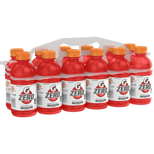 Gatorade G Zero Sugar Fruit Punch Thirst Quencher Sports Drink, 12 Oz, 12 Pack Bottles