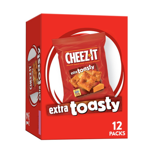 Cheez-it Cheese Crackers, Baked Snack Crackers, Extra Toasty, 12 Ct, 12 Oz, Box