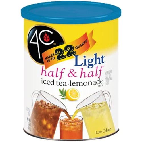 4c Light Powdered Drink Mix Cannisters, Light Iced Tea 3 Pack, 22 Quarts, Family Sized Cannister, Low Calorie, Thirst Quenching Flavors (light Half & Half, 13.9 Ounce (pack Of 1))