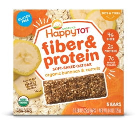 (pack Of 6) Happy Tot Organic Fiber & Protein Soft-baked Oat Bananas & Carrots Bar, 5 Count
