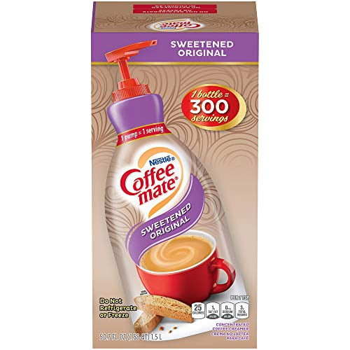 Nestle  Coffee Creamer, Sweetened Original, Concentrated Liquid Pump Bottle, Non Dairy, No Refrigeration, 50.7 Ounces
