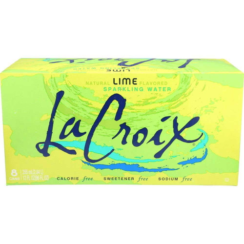 Lacroix Natural Lime Sparkling Water, 12 Fluid Ounce - 8 Count Per Pack -- 3 Packs Per Case.