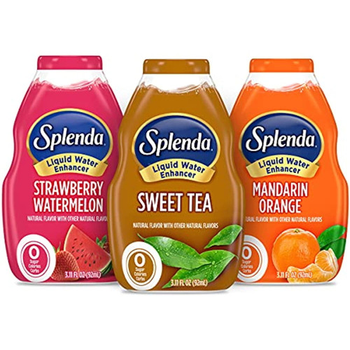 Splenda Liquid Water Enhancer Drops, Sugar Free, Zero Calorie, Natural Flavor, Concentrated Drink Mix, 3.11 Fl Oz Each Bottle (variety, 3 Pack)