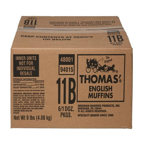 Maplehurst Bakery Thomas Original English Muffin 72 Per Case.