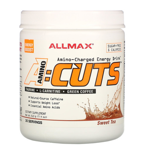 Aminocuts (acuts), Amino-charged Energy Drink, Sweet Tea, 7.4 Oz (210 G), Allmax Nutrition