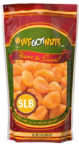 We Got Nuts Dried Turkish Large Apricots In Resalable Bag, 5 Lbs (80oz)