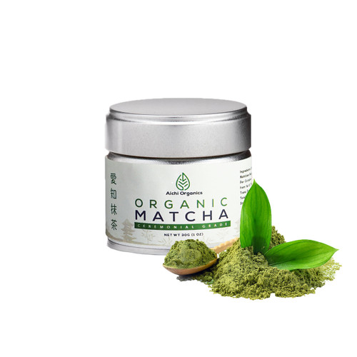 Aichi Organics - Organic Matcha Green Tea Powder - Japanese Ceremonial Grade - Usda Certified - 30g