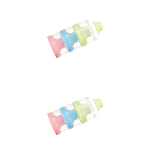 2pcs Three Grid Portable Milk Powder Bottle Formula Dispenser Food Container Box Baby Feeding Box Food Storage Box