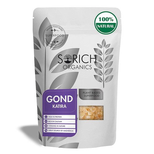 Sorich Organics 100 % Pure Natural Gond Katira ( Edible Gum ) - 200 Gm - Tragacanth Gum | High Cooling Properties Herbal Food | Super Food |