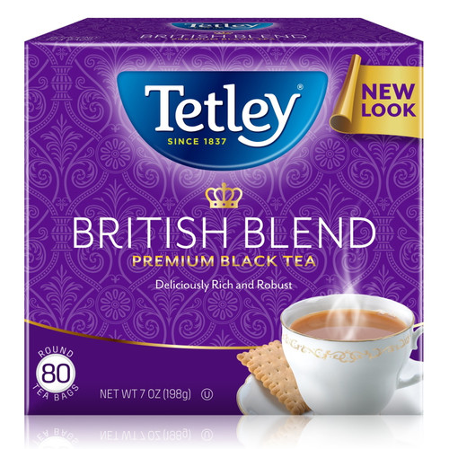 Tetley, British Blend Premium Black Tea Bags, 80 Count