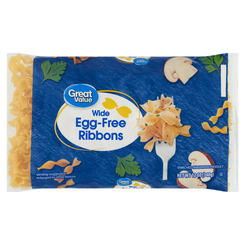 Great Value Egg-free Wide Pasta Ribbons, 12 Oz