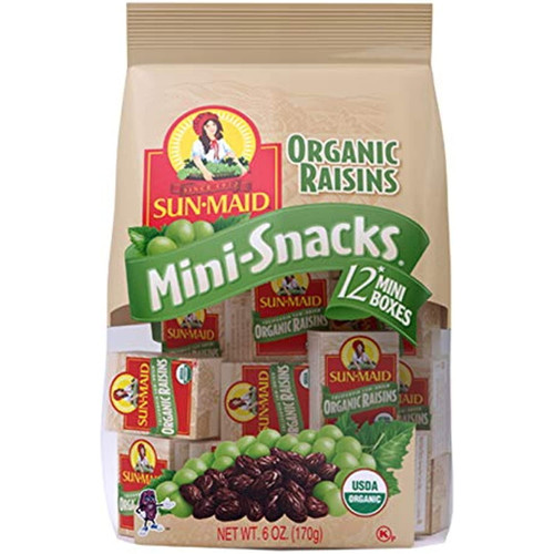Sun-maid Organic Raisins - Dried Fruit Snacks, Healthy Snacks For Kids (.5oz, 12 Ct)