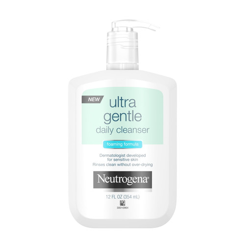 Neutrogena Ultra Gentle Daily Face Wash For Sensitive Skin, Oil-free, Soap-free, Hypoallergenic & Non-comedogenic Foaming Facial Cleanser, 12 Fl. Oz